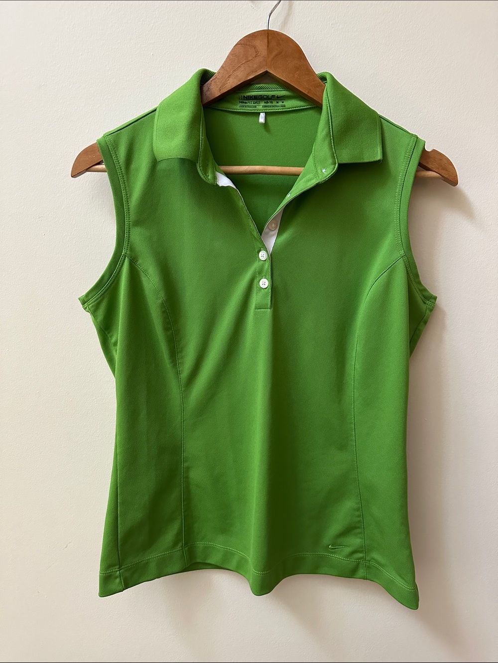 NikeGolf NikeFIT DRY Sleeveless Green Polo Top